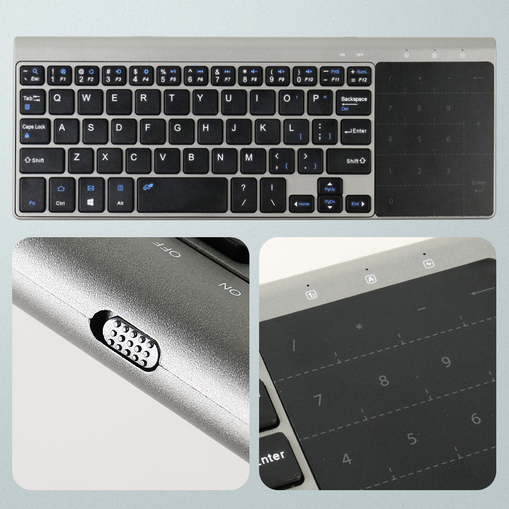QXUZ Keyboard Wireless Mini 2.4GHz Soft Click Portable with Touchpad - JP136G