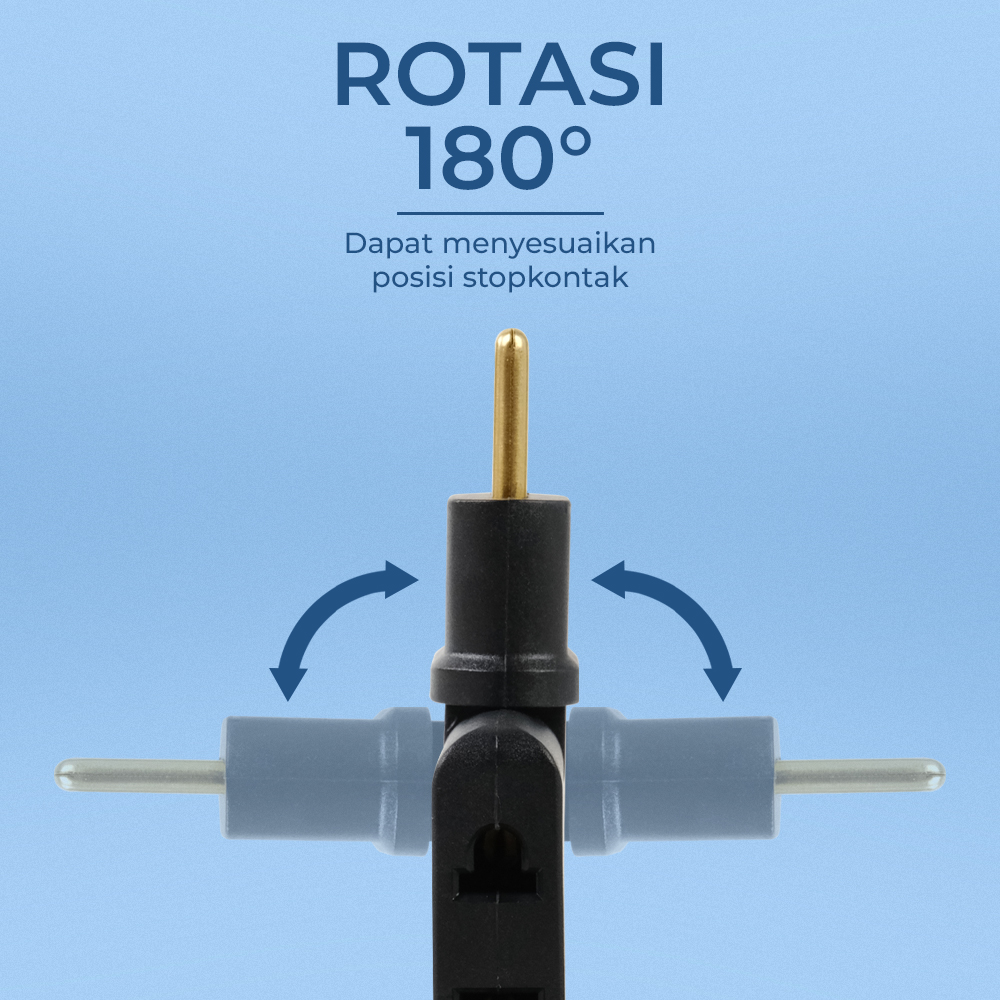 DLV Steker 180 Derajat Rotate EU Plug One in Three - HK338