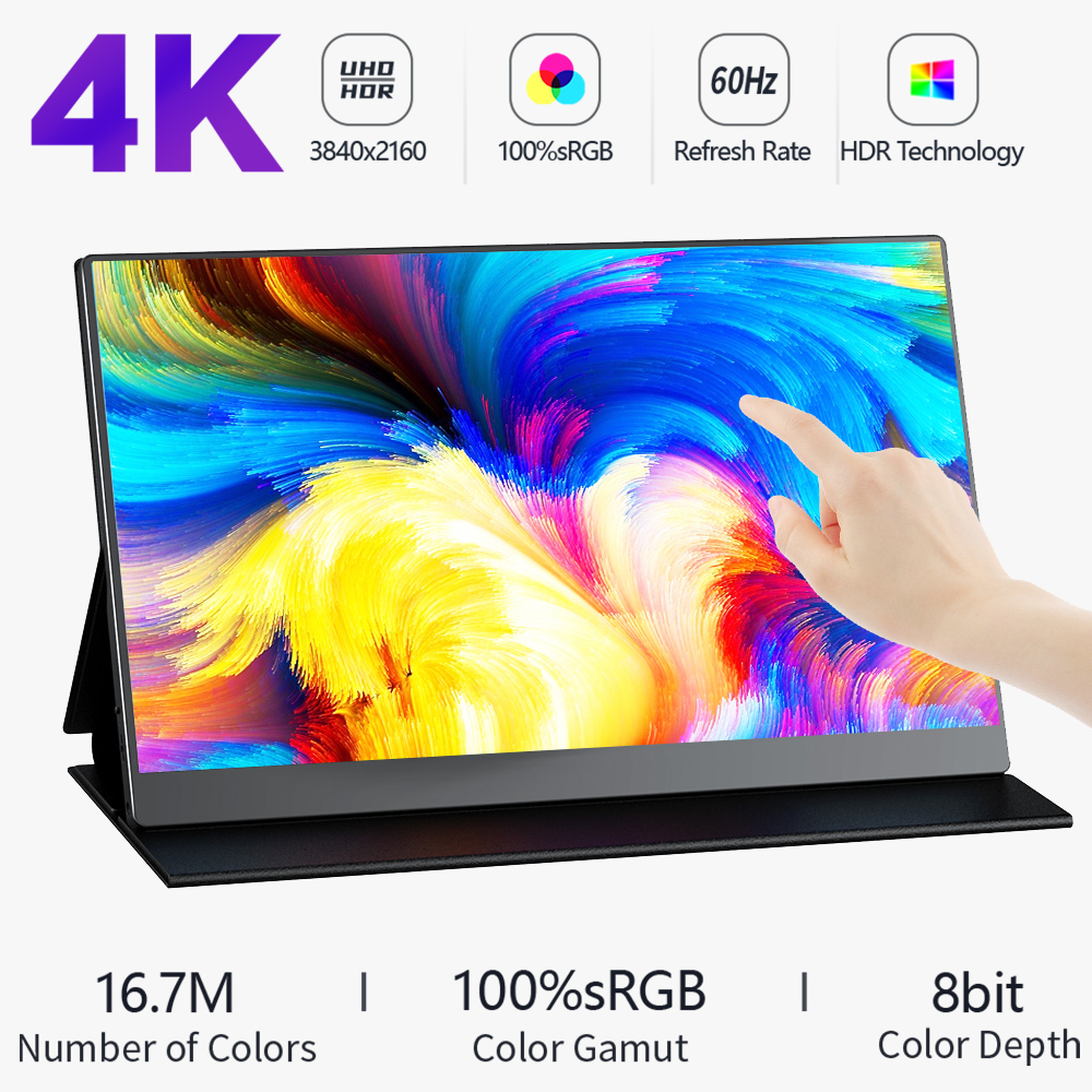 JASUPER Portable Monitor Touchscreen 15.6 Inch IPS 4K 60Hz Type C - XW-660
