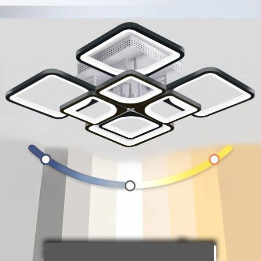 IRALAN Lampu Plafon LED Chandelier Remote App 3 Color 8 Head 80W - IR-44