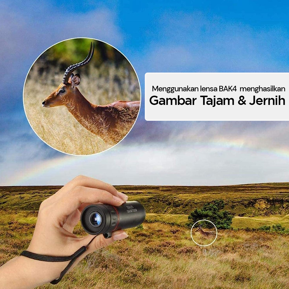 LUNA Teropong Monocular Zoom Telescope Compact 10X BAK4 - 579