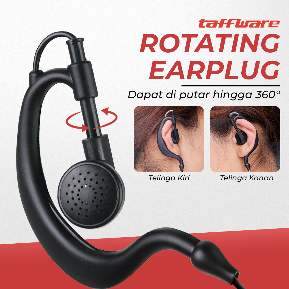 Taffware Headset Earphone FBI Walkie Talkie HT 2 Pin 102dB for Baofeng - K0459