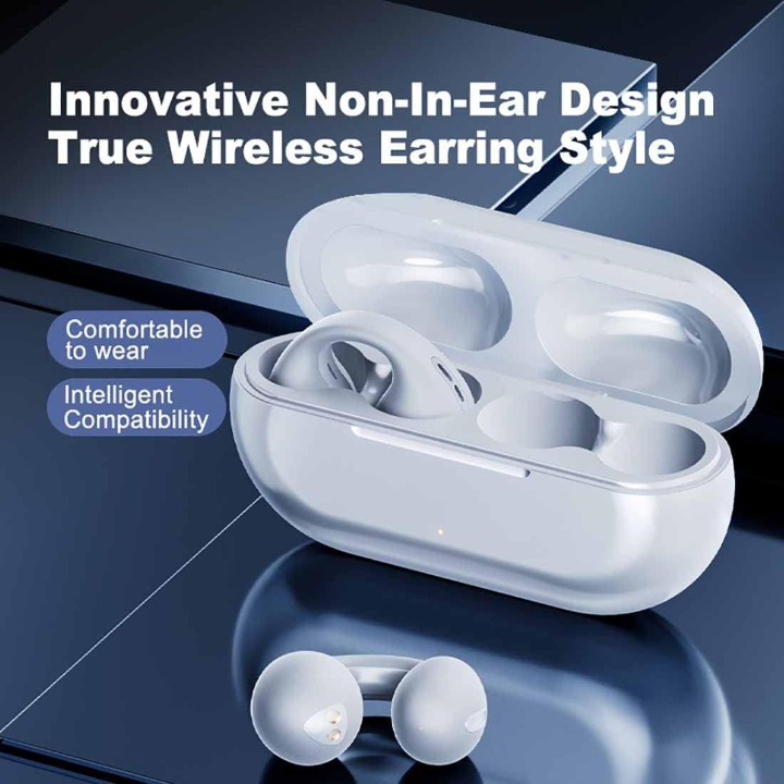 ELVONS Earphone Bluetooth 5.2 Open Ear Clip HiFi Surround Ergonomic - TW01