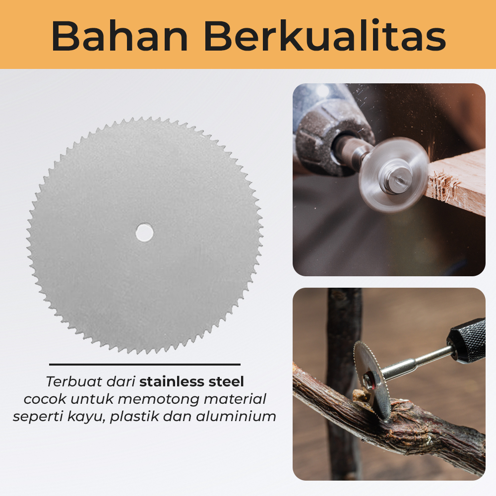 TaffHOME Kepala Gergaji Wheel 5 PCS with 1 Mandrel for Dremel Rotary - BK02