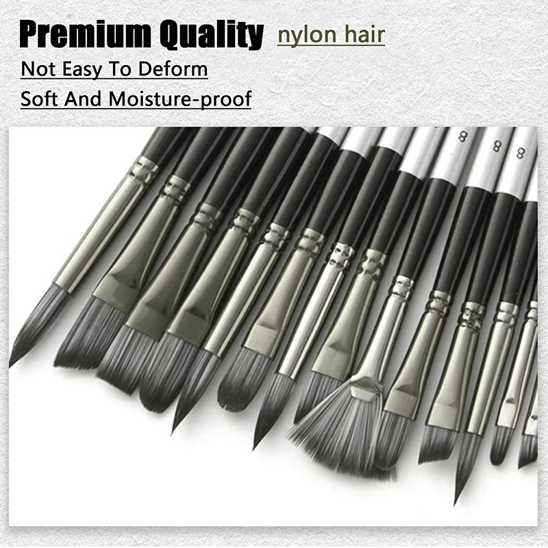 WESEEKART Set Kuas Lukis Cat Air Minyak Nylon Paint Brush 24 PCS - MSA-214