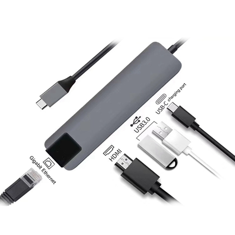 EDUP USB Type C Hub 5 in 1 LAN HDTV Pass Through Charging - YC-206