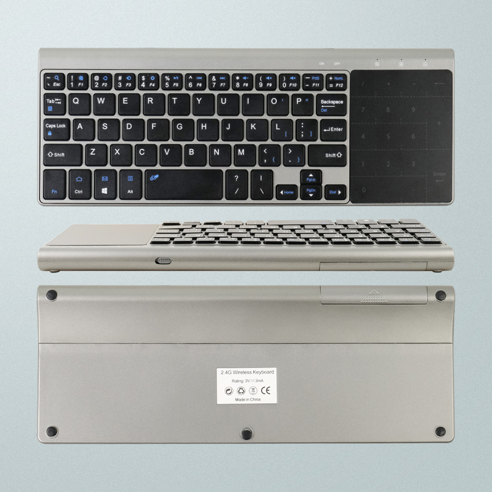 QXUZ Keyboard Wireless Mini 2.4GHz Soft Click Portable with Touchpad - JP136G