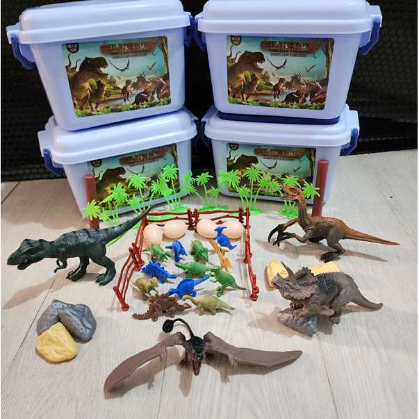 Jual MAINAN FIGURE DINOSAURUS BOX CONTAINER SET FOREST DINO
