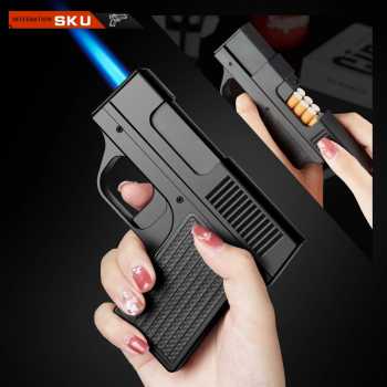 Focus Korek Api Pistol Kotak Rokok 10 Slot Gun Lighter Cigarette Box - YH098