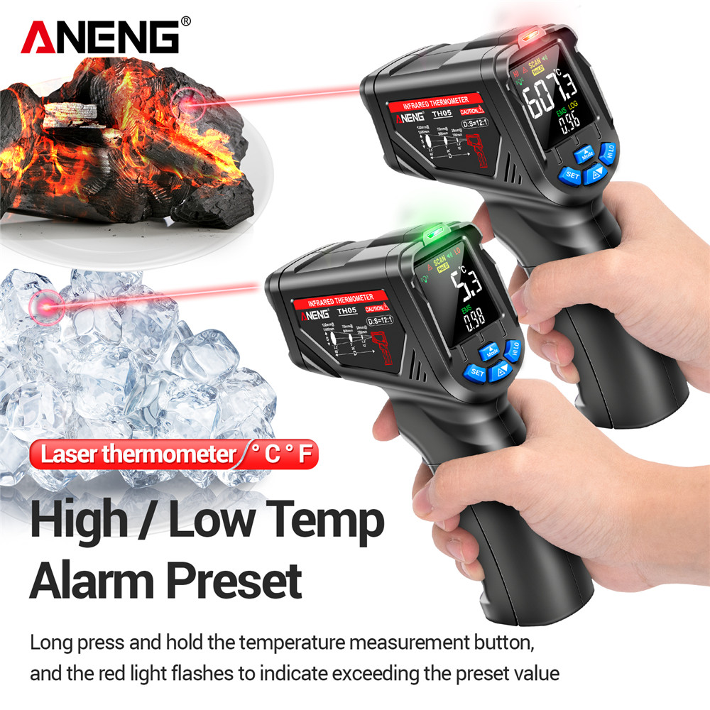 ANENG Thermometer Infrared Laser Digital Non Contact Alarm Preset - TH05