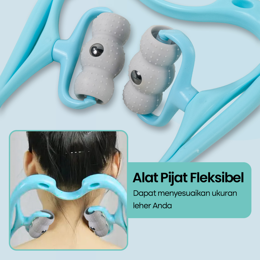 IMONE Alat Pijat Leher Multifungsi Magnet Roller Neck Massager 6 Wheel - IM6
