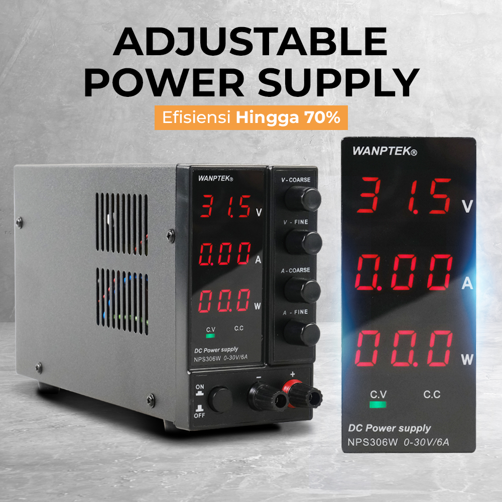 WANPTEK Adjustable Power Supply DC Regulated Switching Power 30V 6A - NPS306W