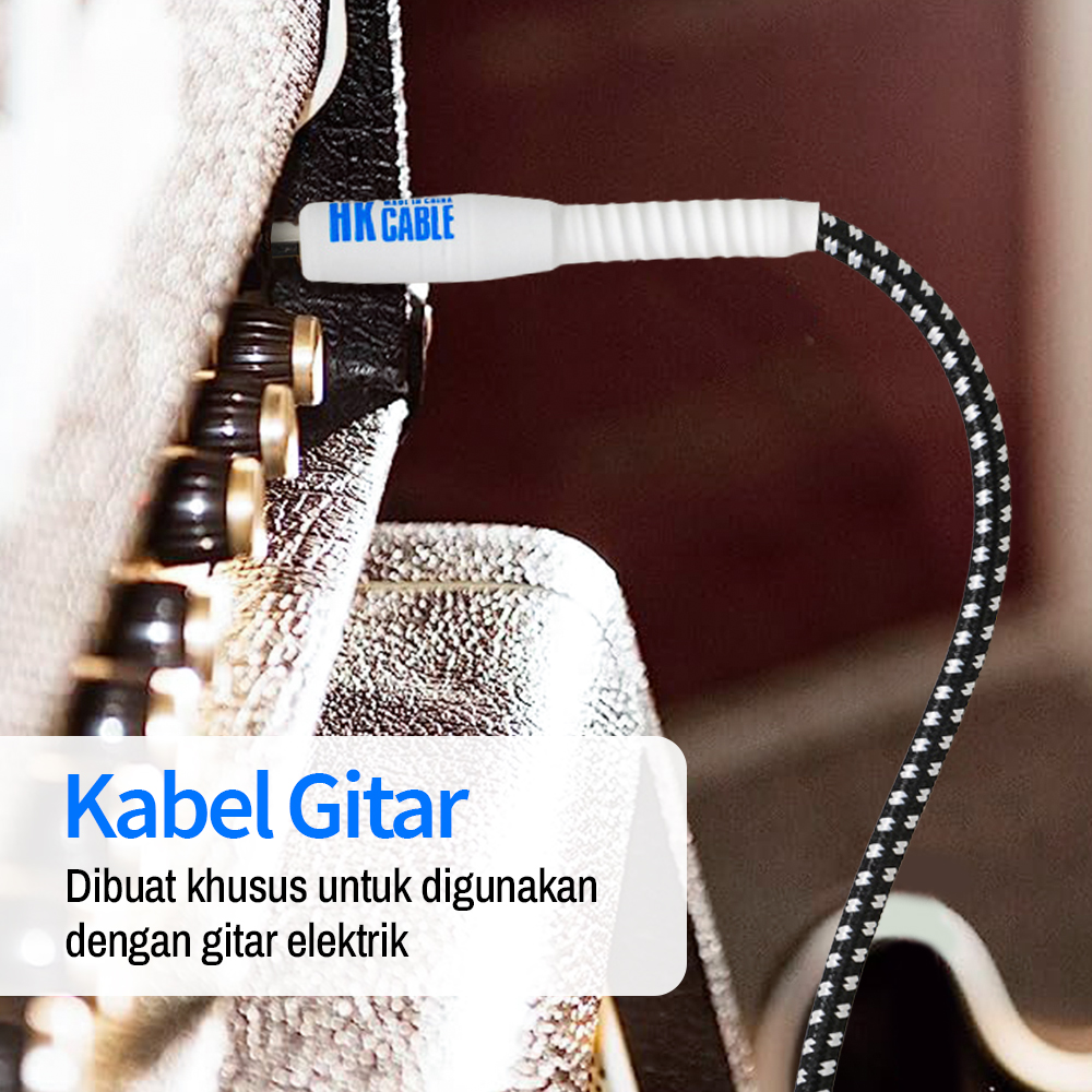 HK Cable Kabel Audio Gitar Bass Elektrik 6.35mm 24 AWG OFC Braided 3M - CBC-30