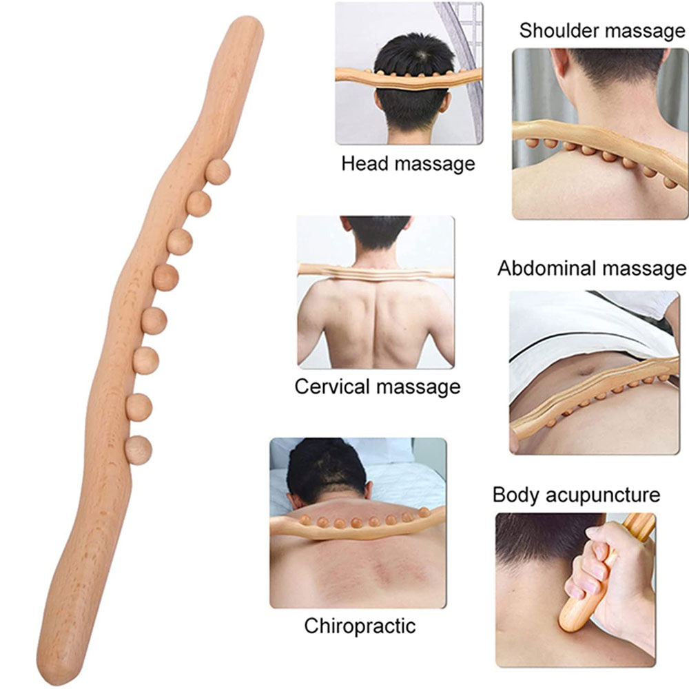 UOEO Alat Pijat Kayu Tongkat Gua Sha Massage Head Shoulder Acupuncture - U810