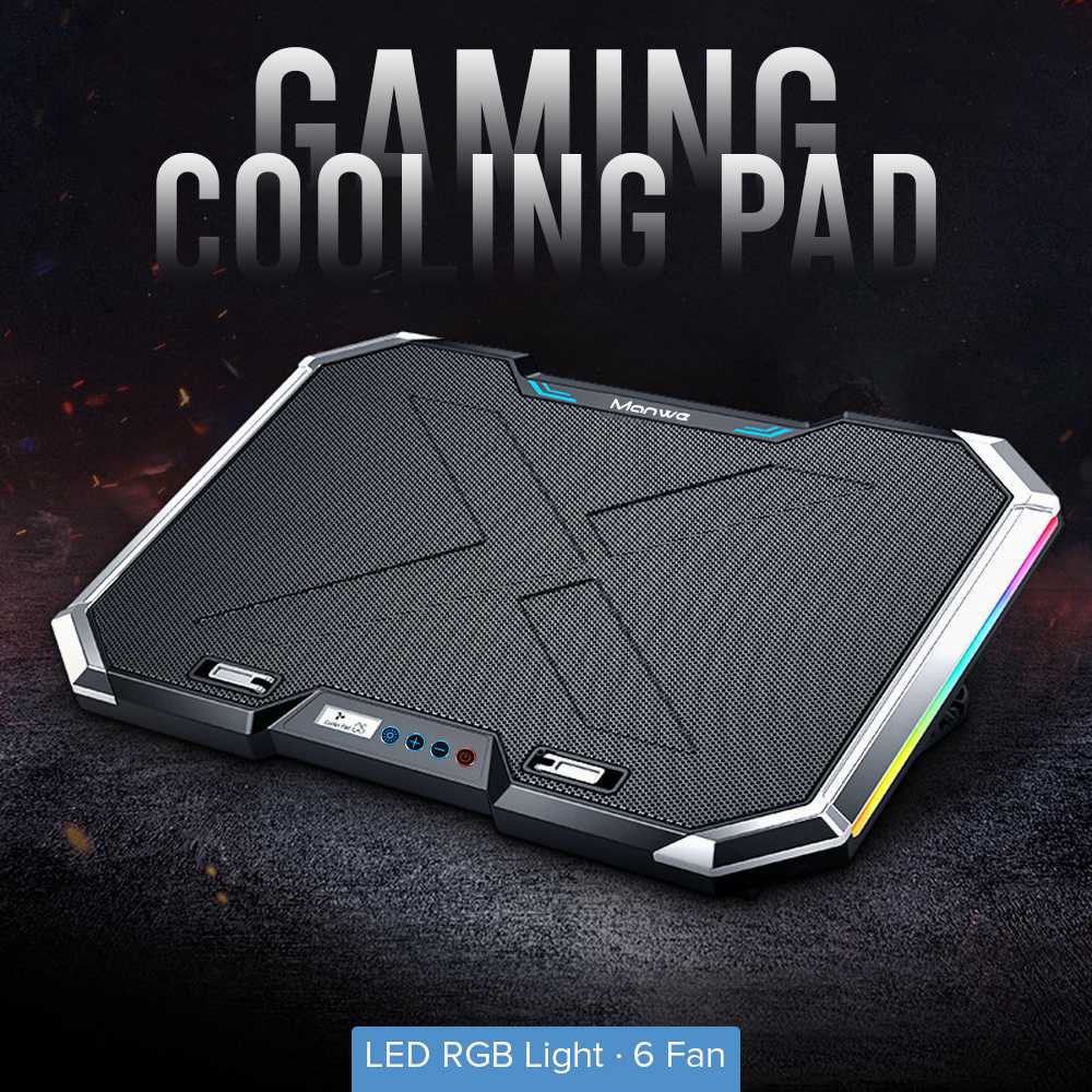 Jual Manwe Gaming Cooling Pad Laptop LED RGB Light 6 Fan Q8