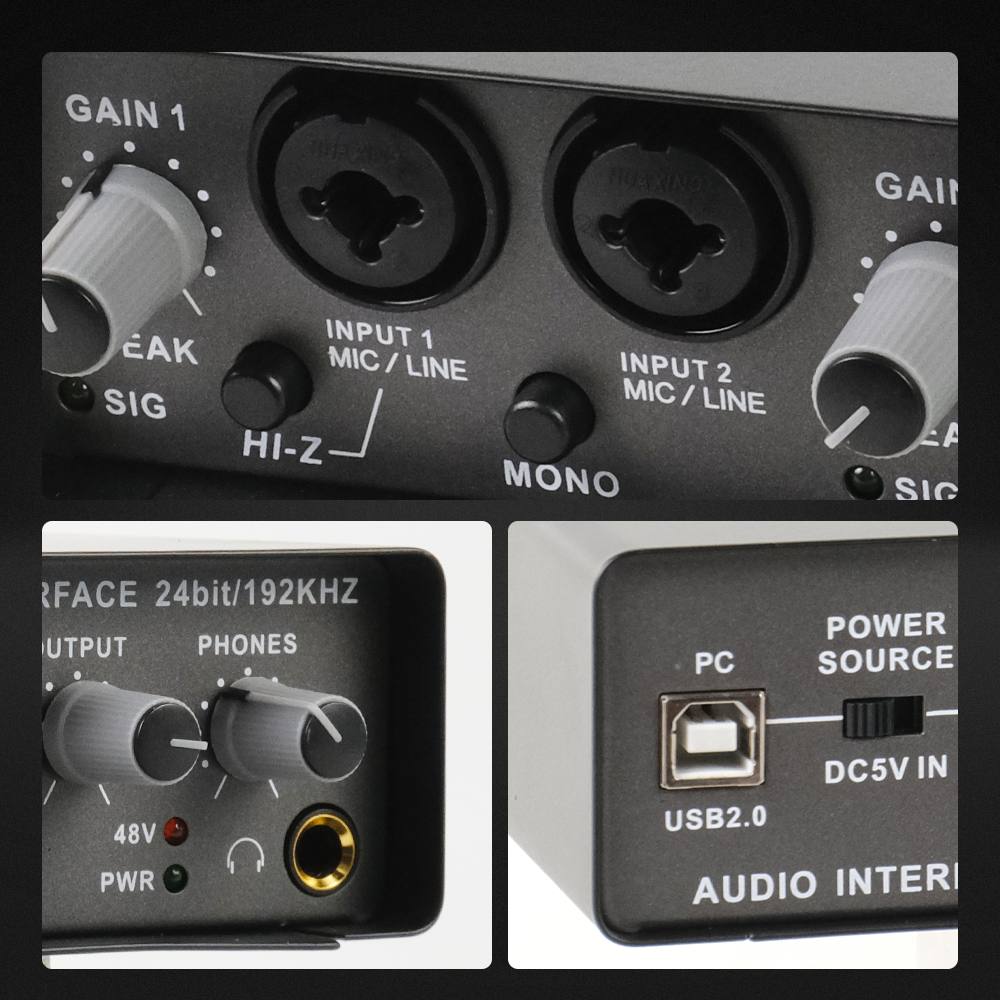 TEYUN External Sound Card Audio Interface Preamp High Speed USB 2.0 - Q-24