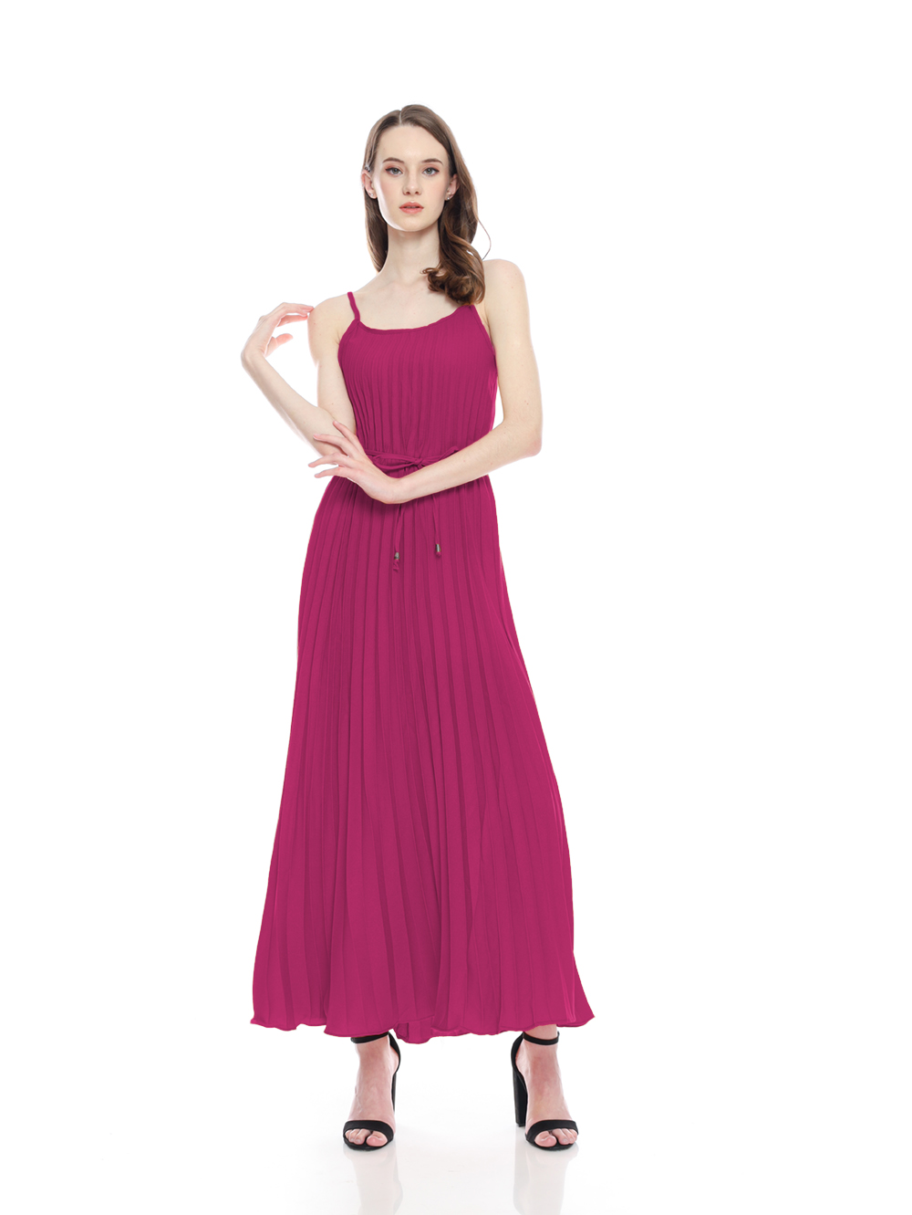 Dress Camisoles sexy plisket Tali kecil Gaya Korea - Jfashion Agatha