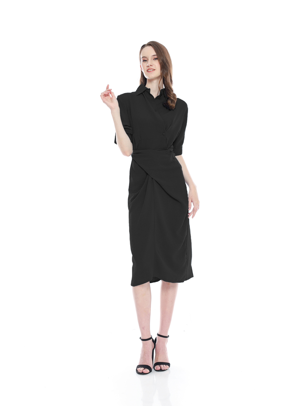 Long Dress lengan pendek gaya korea model terbaru - Jfashion Ifeoma
