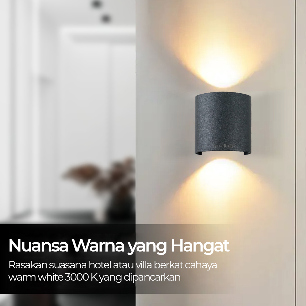 TaffLED Lampu Dinding Hias LED Plastic Body 2W 2 LED Warm White - 2T