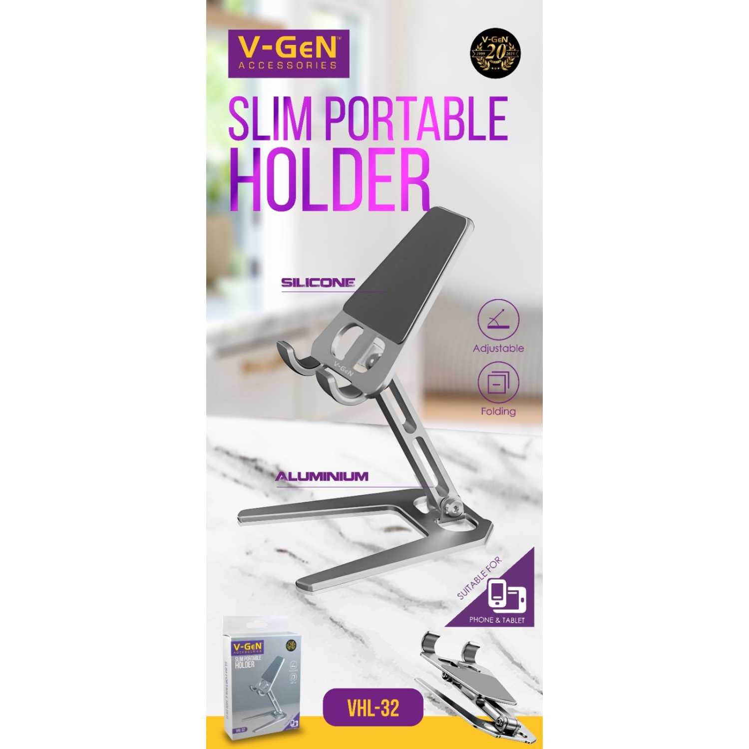 Jual Slim Foldable Portable Phone Tablet Stand V-GeN VHL-32