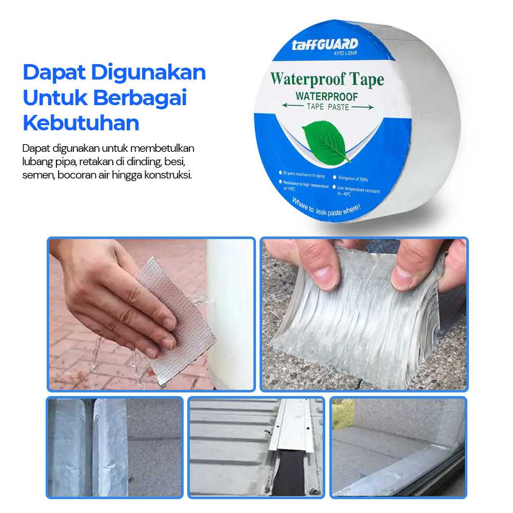 TaffGUARD KYTO Lakban Aluminium Foil Butyl Waterproof Anti Bocor 0.8mm - LS549 - Gambar 2