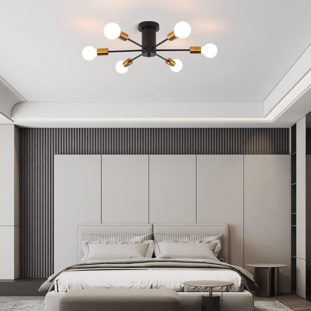 ASHUQI Fitting Lampu Plafon Vintage Ceiling Lights Cabang 6 E27 - AS627