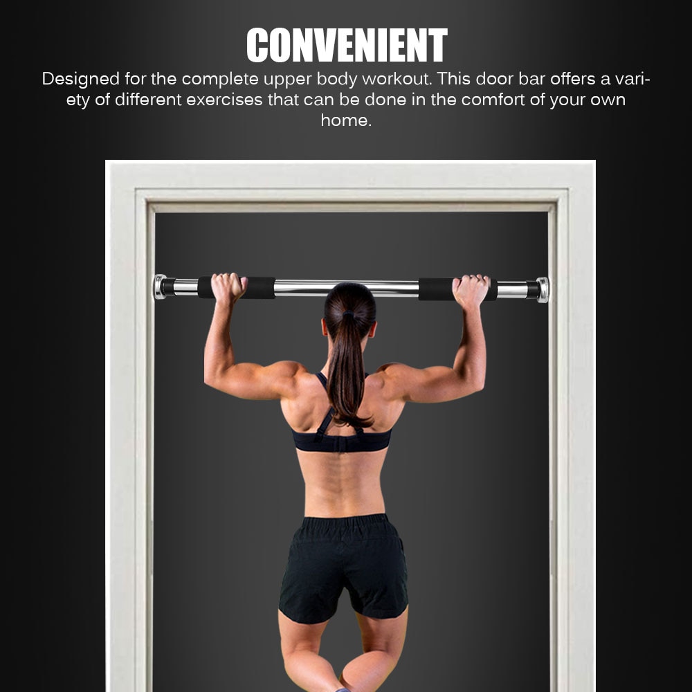 Zerone Tiang Latihan Pull Up Pintu Solid Grip Bar Trainer 80-130cm - RN0566