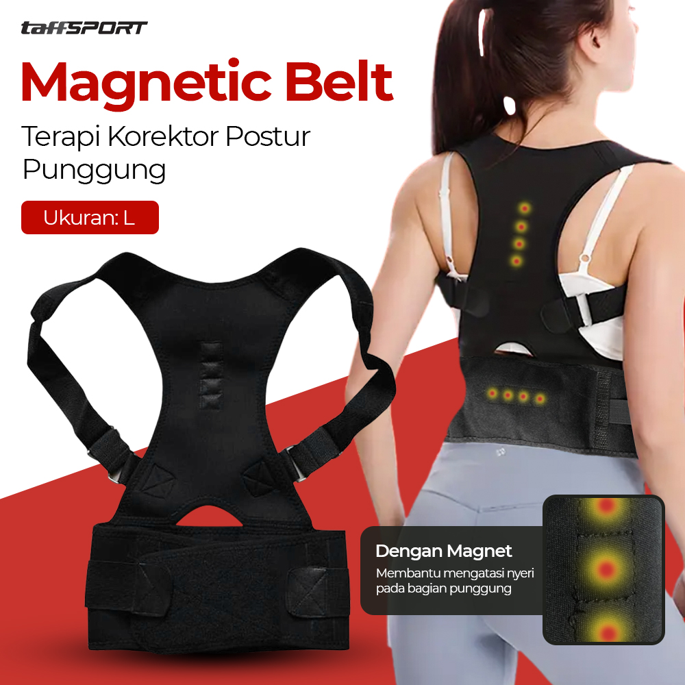 TaffSPORT Korektor Postur Punggung Terapi Belt Magnetic - T025