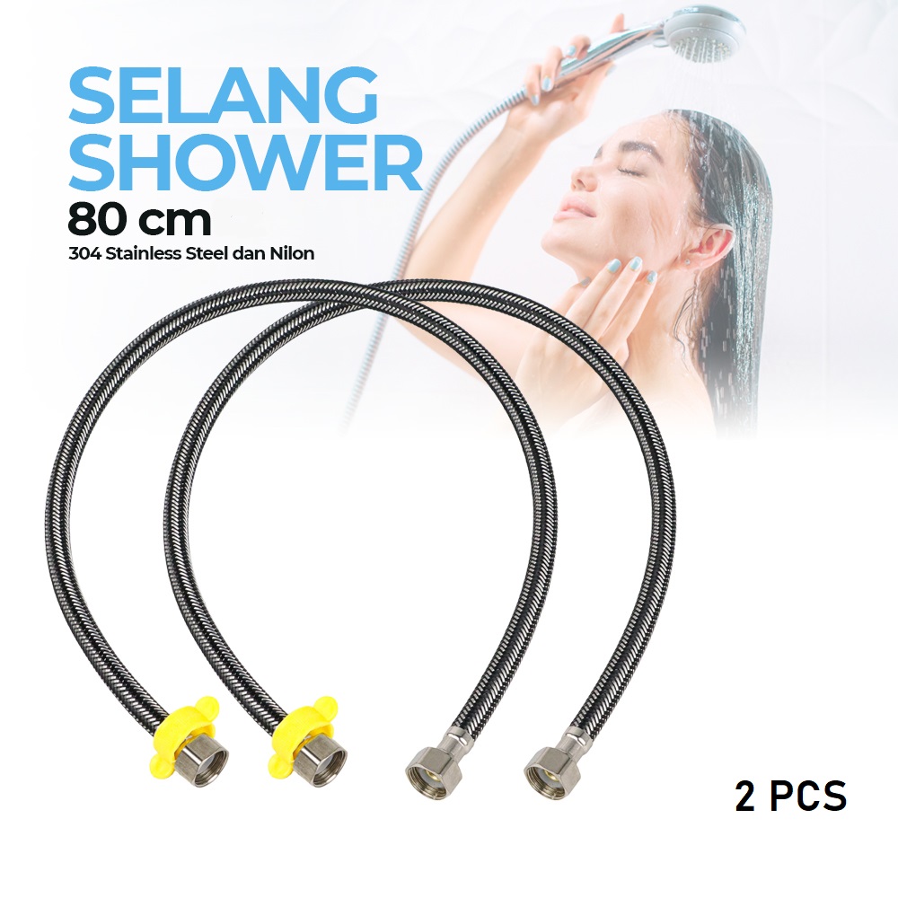 JRJUBB Selang Shower Flexible Hose Braided Stainless Steel 2 PCS - JR013