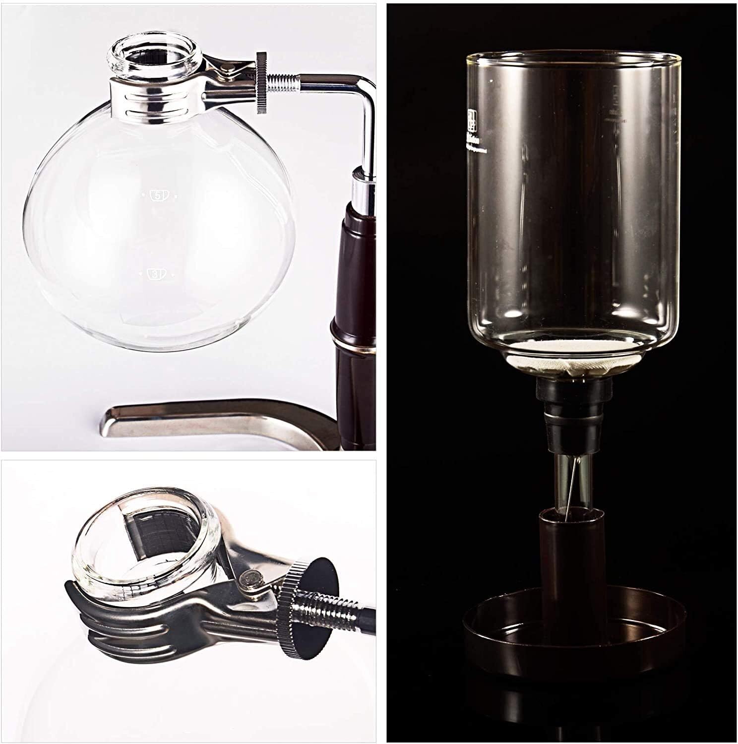 Eworld Syphon Coffee Maker Manual Brew Vacuum Pot 3 Cups 360ml - JF33