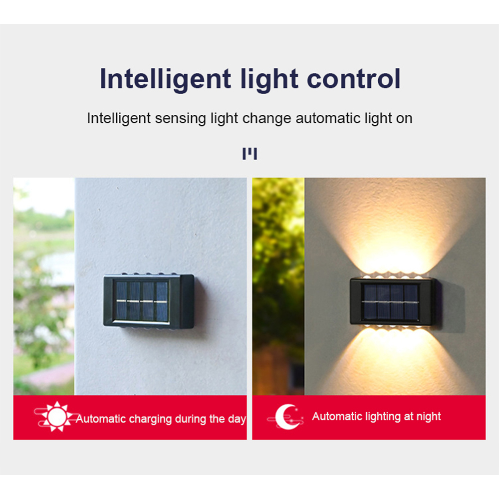 TaffLED Lampu Dinding Solar Outdoor Waterproof Warm White 10 LED - H6