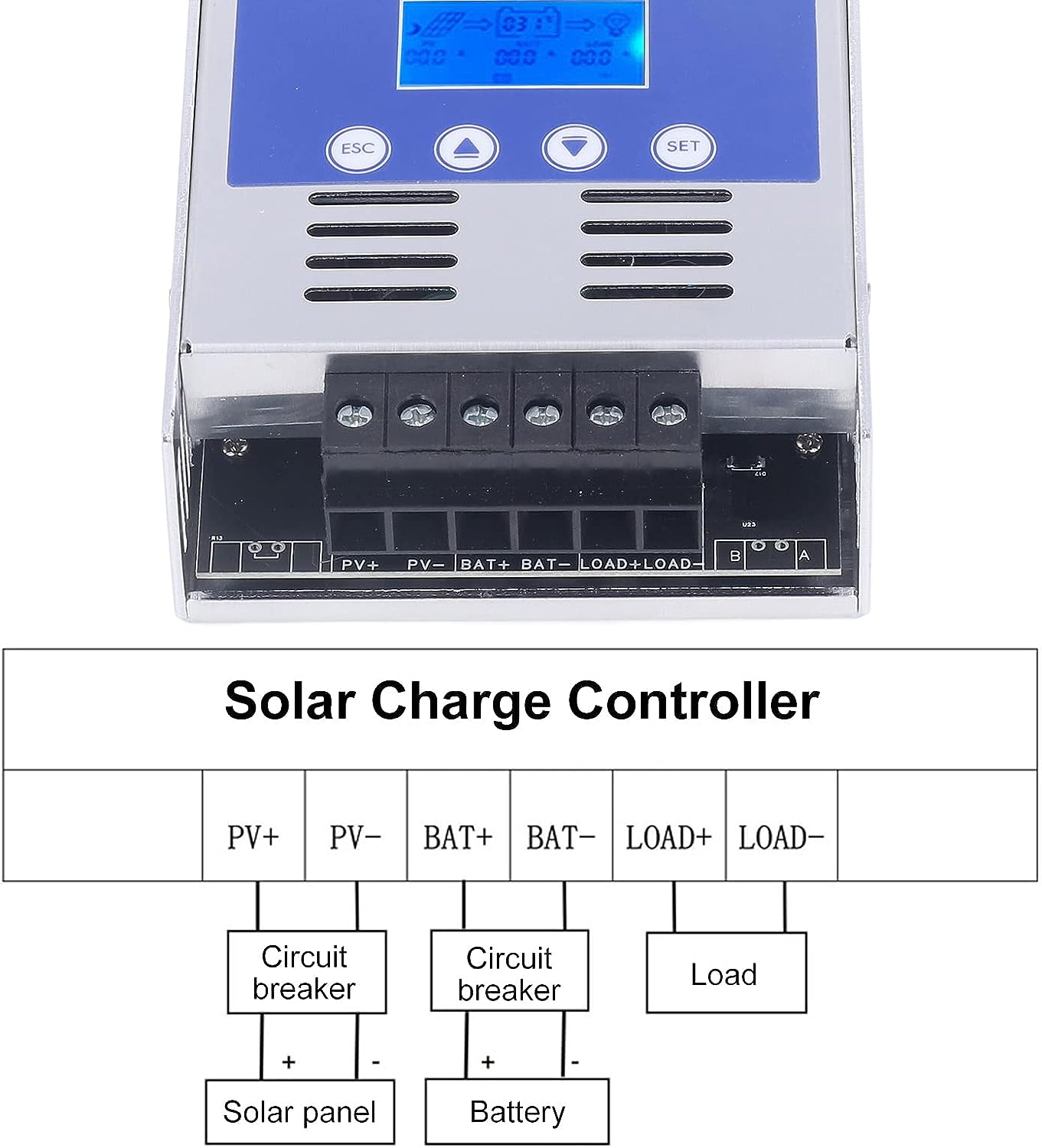 EASUN Solar Charge Controller MPPT Regulator 12V/24V/36V/48V 60A - MPPT-LM6048