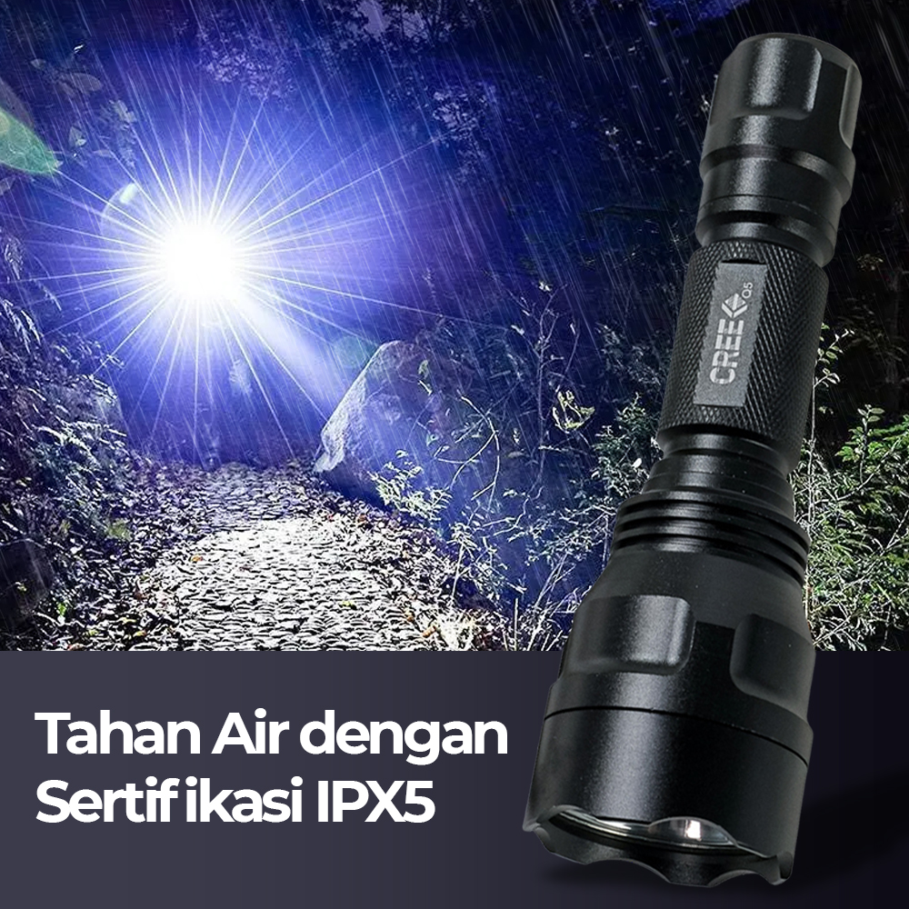 UltraFire Senter LED Flashlight XML-T6 4000 Lumens Charger dan Baterai - C8