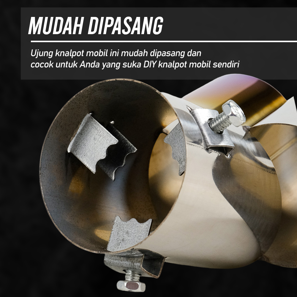 MYXDEC Pipa Ekor Ujung Knalpot Modif Mobil Racing Dua Lubang - EX-1025