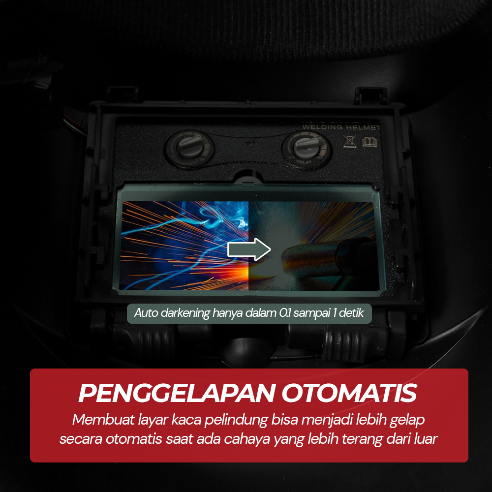 TaffGUARD DEKO Helm Las Otomatis Auto Darkening Welding Helmet - MZ224