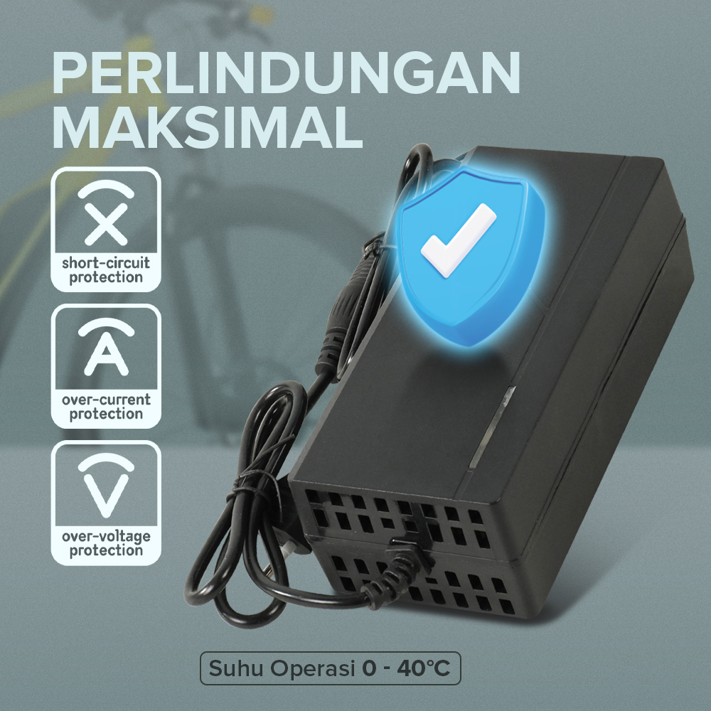JNENCONN Adaptor Charger Baterai Skuter Sepeda Listrik DC 54.6V 3A - 48V3A