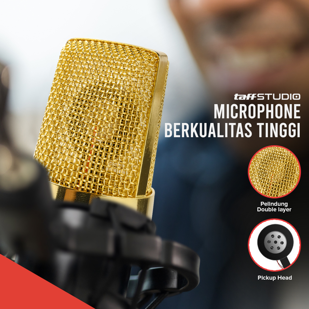 TaffSTUDIO Mikrofon Kondenser XLR Condenser Microphone Studio Podcast - BM-700