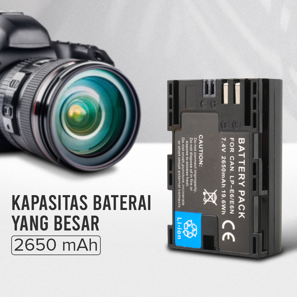 Baterai Kamera Canon EOS 5D LP-E6/E6N 2650mAh (Replika 1:1)