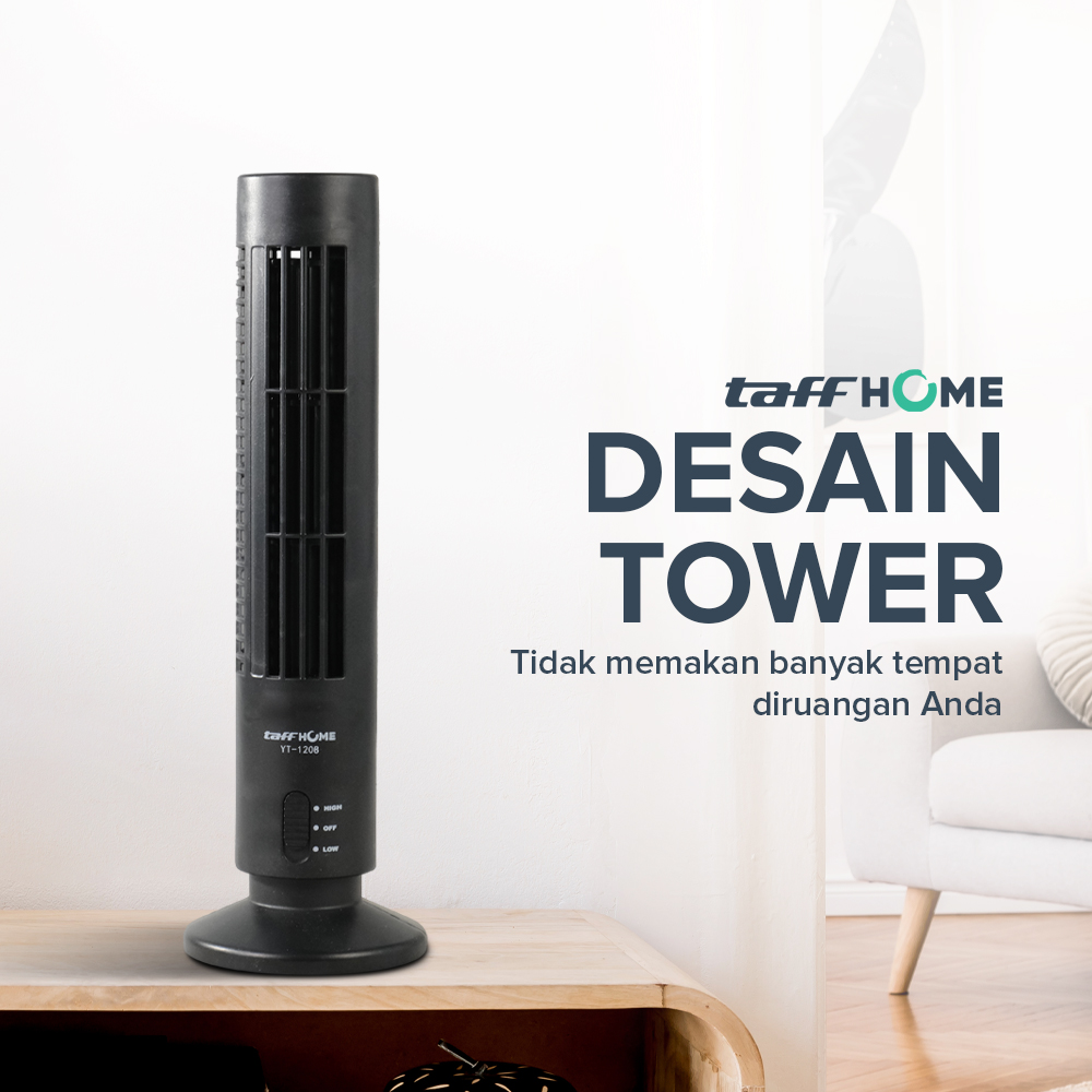 TaffHOME Kipas Angin USB Model Tower 2 Speed - YK-1208
