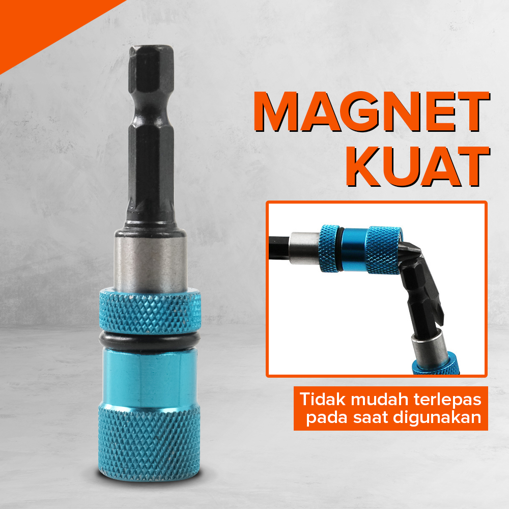 Chuck Adapter Extender Obeng Hexagon Magnetik Shank 1/4 Inch