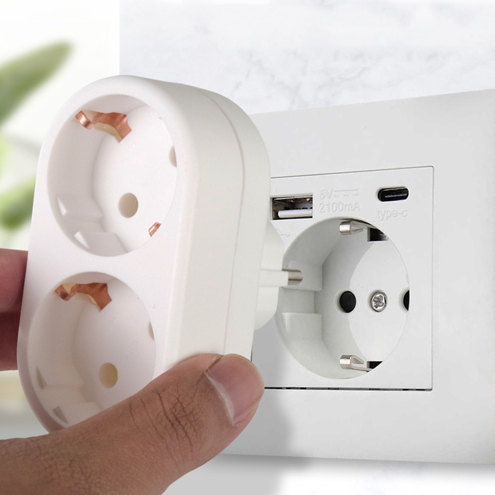 DLV Steker Listrik 2 Lubang Grounding Socket Extension 3500W 16A 250V - B2-1G