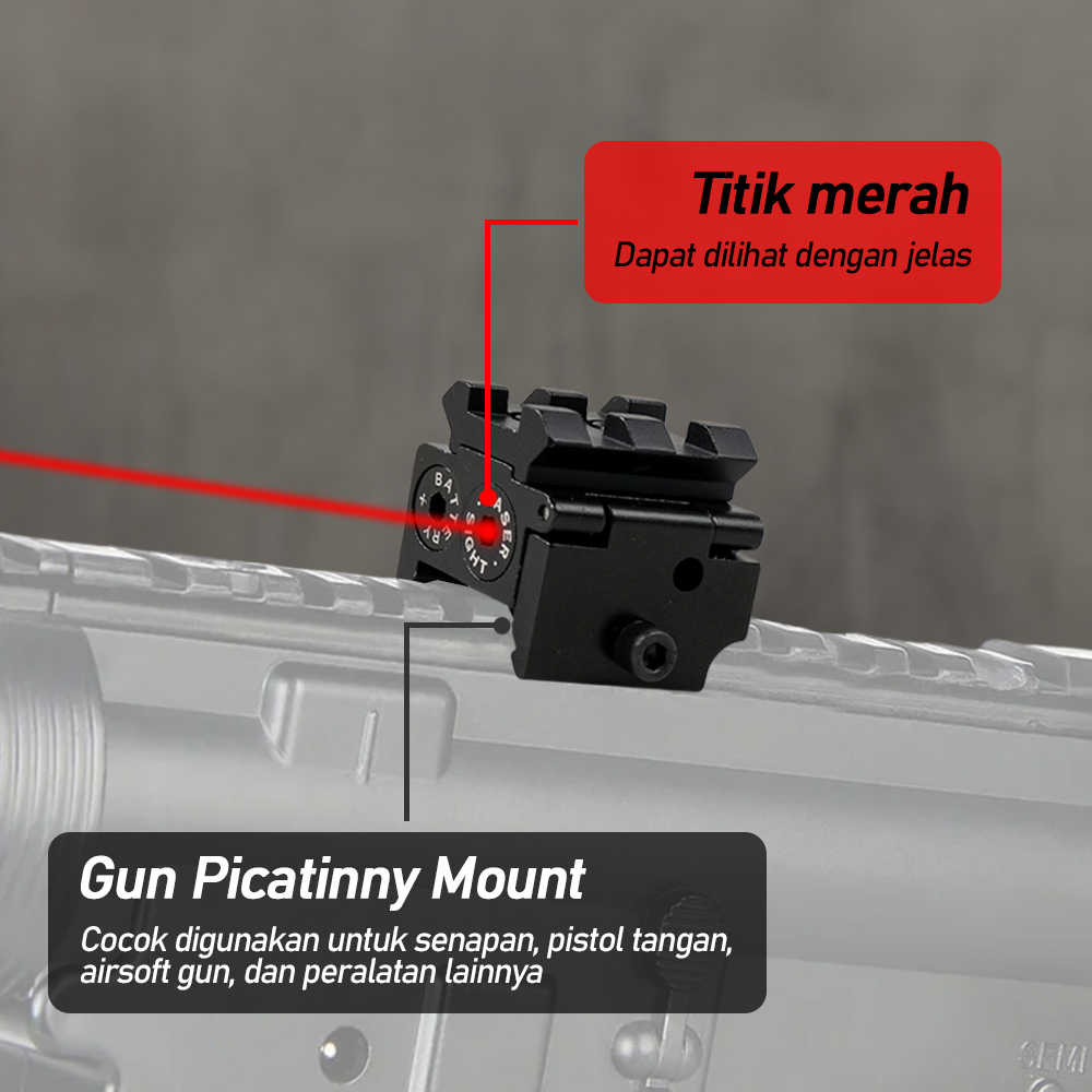 ZACRO Tactical Red Dot Gun Laser Sight 650nm Picatinny Mount - L2030