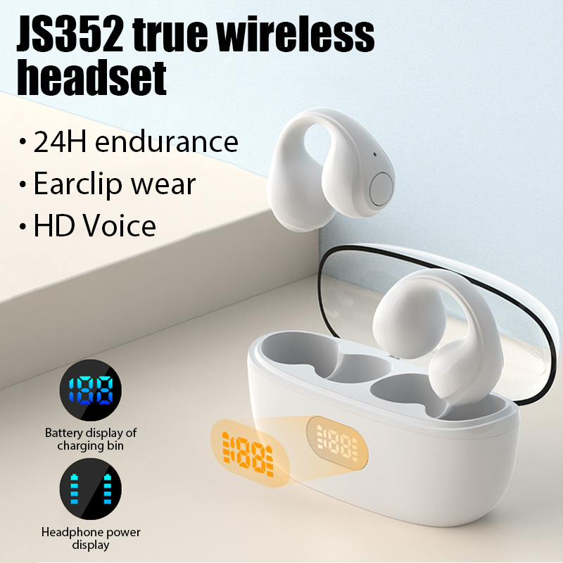 ZHUOHUAN Earphone Bluetooth 5.3 TWS Open Ear Clip HiFi Surround - JS352