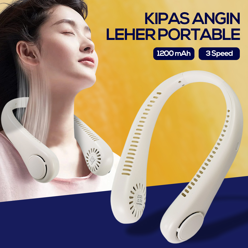MIRJAI Kipas Angin Leher Portable 3 Speed Adjustable 1200mAh - 6171