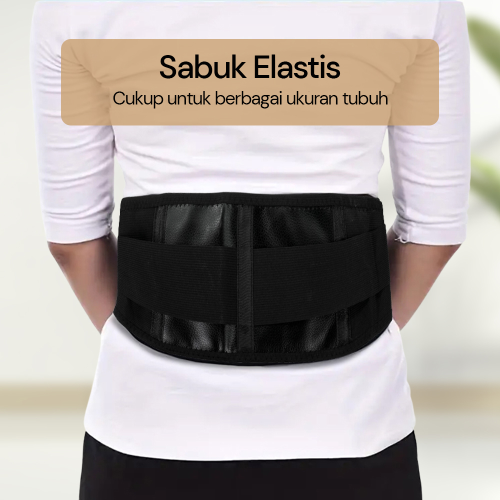 Alat Terapi Pinggang Magnetic Tourmaline Nylon PU Leather Size L