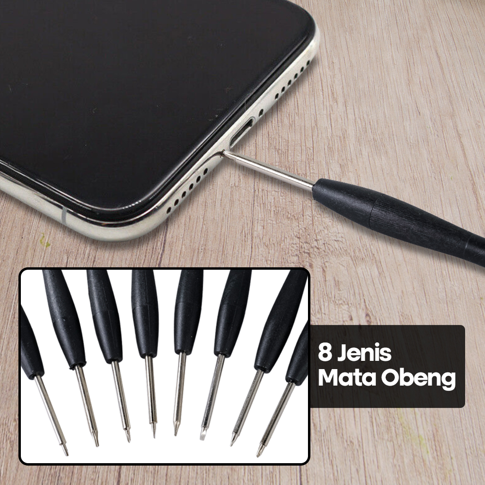 Obeng Set Reparasi Smartphone Handphone 8in1 - ME-2301