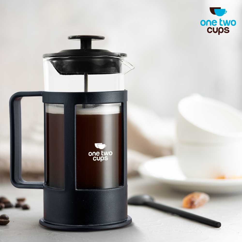 One Two Cups French Press Coffee Maker Pot Plunger Borosilicate Glass - FN35 - Gambar 5