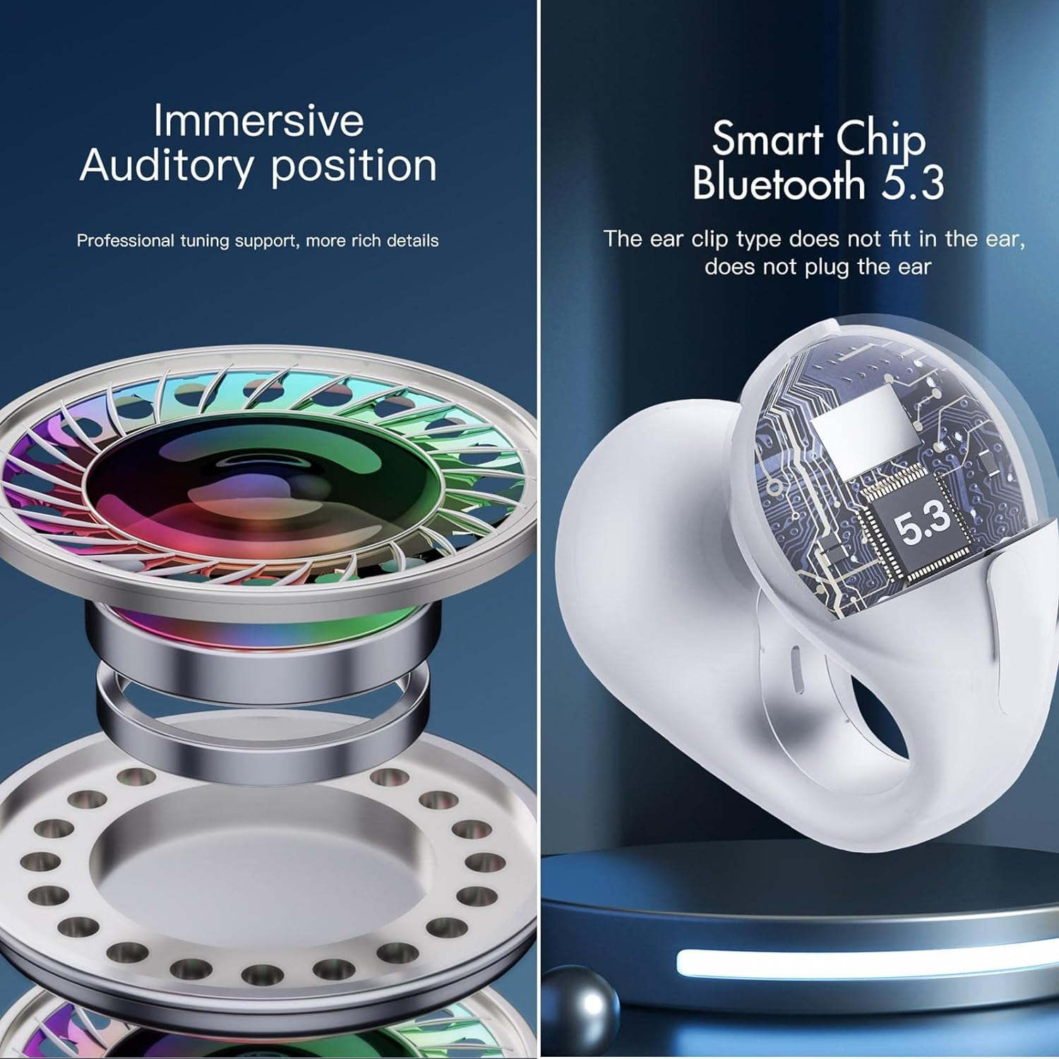 AIRFOX Earphone Bluetooth 5.3 TWS Open Ear Clip HiFi Surround - X22