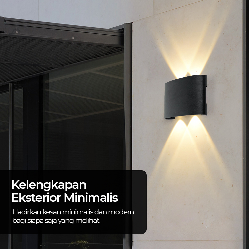 TaffLED Lampu Dinding Hias Outdoor Aluminium 4W 4 LED Warm White - B053