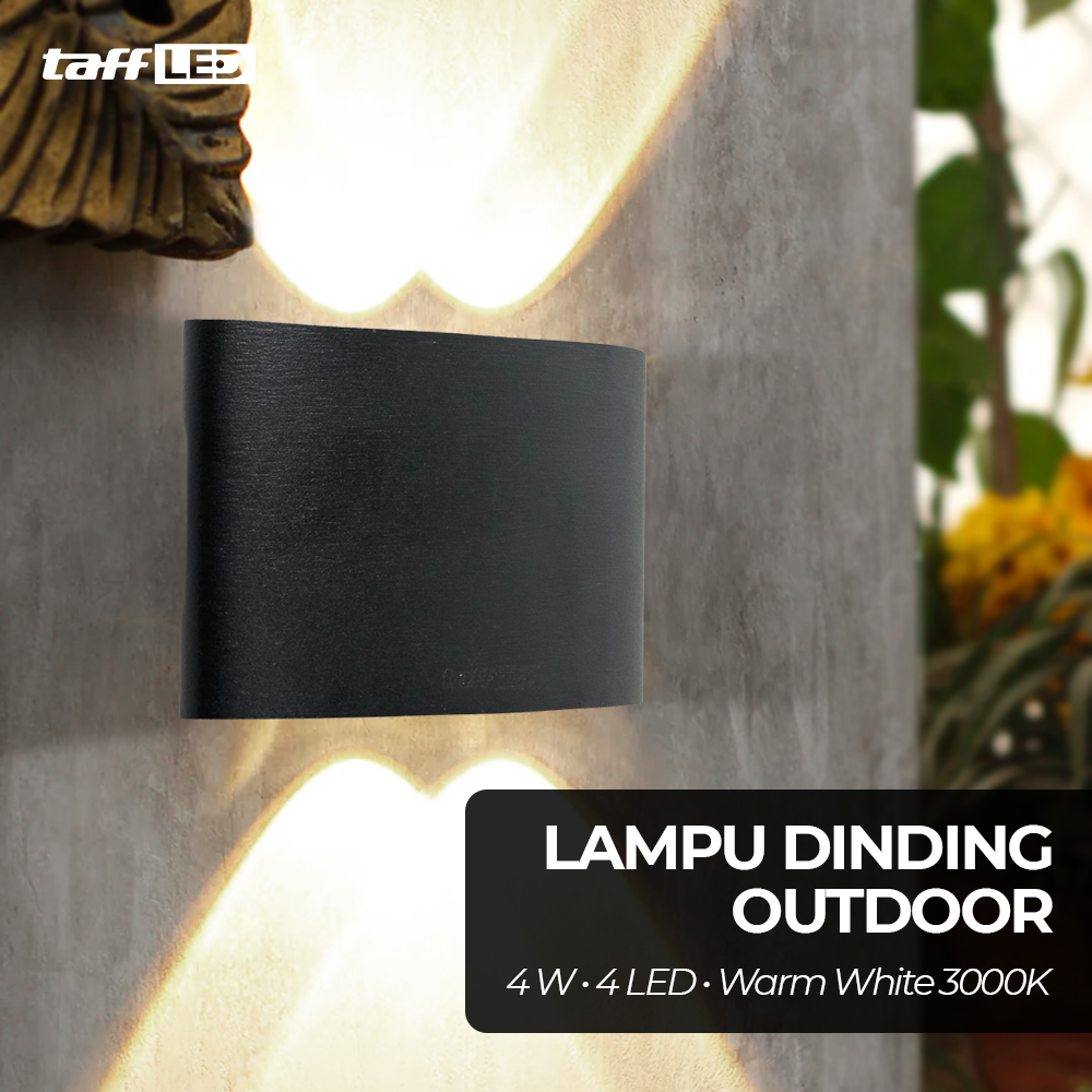 TaffLED Lampu Dinding Hias Outdoor Aluminium 4W 4 LED Warm White - B053